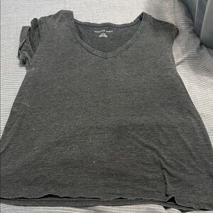 American Eagle Outfitters Charcoal V-Neck Tee